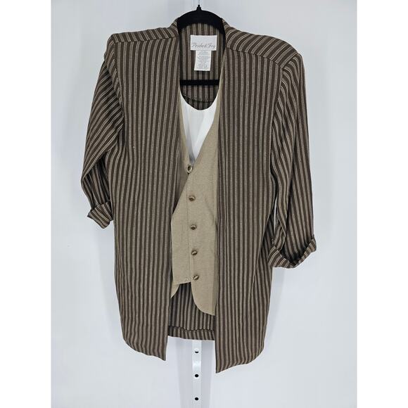 Vintage 1980s Pride & Joy Womens Sz 10 One Piece Layered Suit Top Jacket - Picture 1 of 4